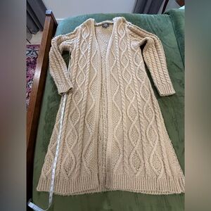 Cable Knit Long Cardigan